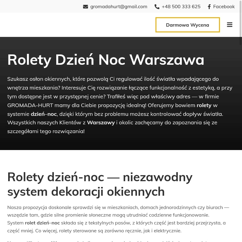 Rolety okienne Warszawa